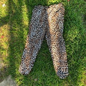 Cheetah print tailor high waisted pant